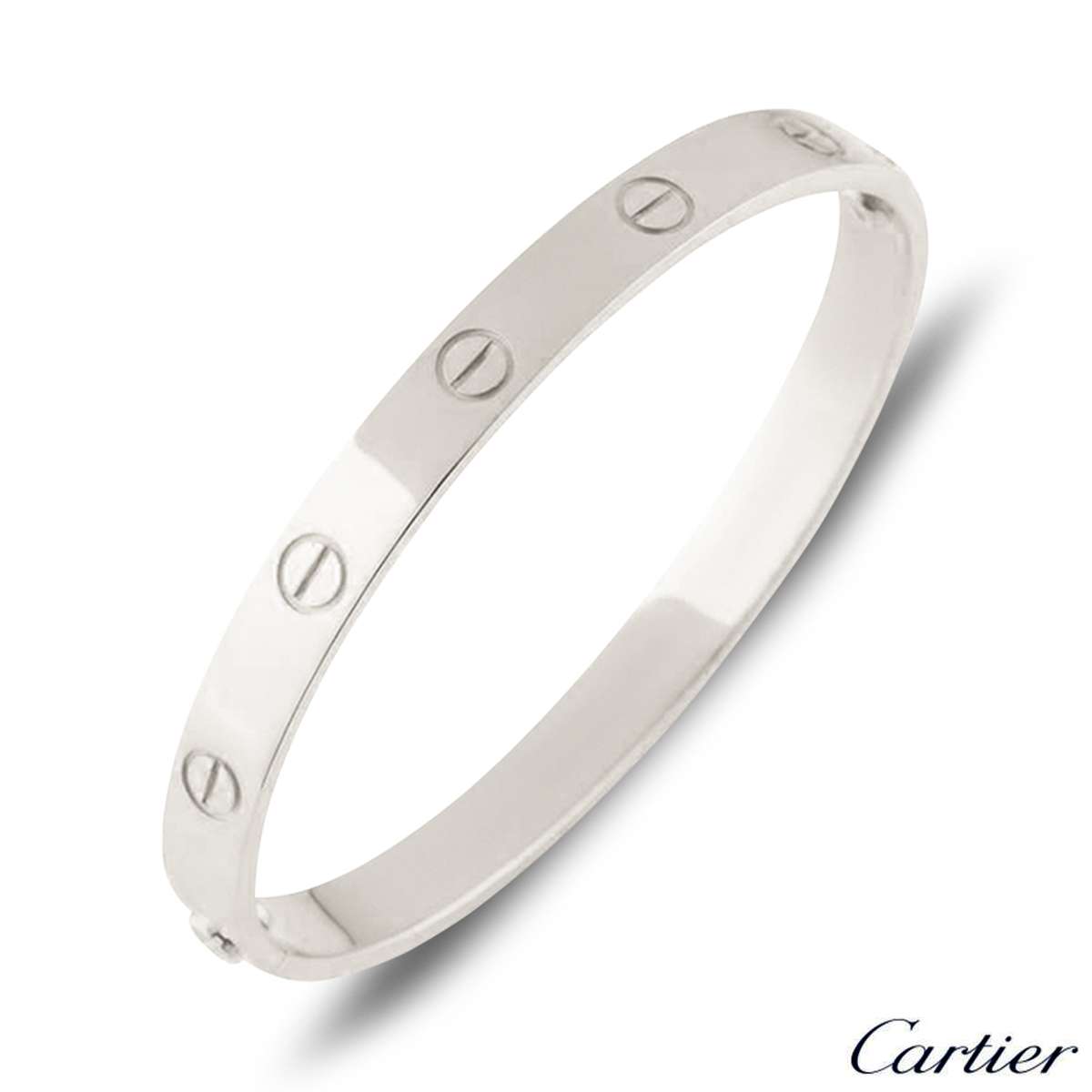 cartier love bracelet white gold size 21